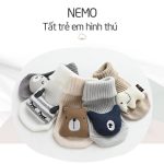 Vớ Tất trẻ em cao cổ hình thú 3D Nemo siêu xinh có chống trượt