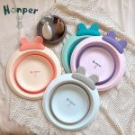 Chậu rửa mặt Honper hình Thỏ siêu xinh gấp gọn cho bé vệ sinh nhựa cao cấp - Image 2