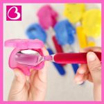 Thìa/Muỗng nĩa inox ăn dặm có nắp đậy cho bé EKO hàng Nhật - Image 3