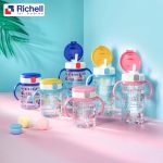 Bình ống hút uống nước tay cầm AQ Richell 200ml cho bé (3 màu) - Image 5
