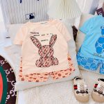 Bộ cộc ngắn Minky thun lạnh phối hình gấu thỏ lạ mắt size 80-120 cho bé - Image 5
