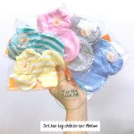 Set bao tay chân bo sọc Mintuu cho bé sơ sinh