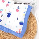 Chăn mền sợi tre 4 lớp viền màu HBQ Kiluta Manny mát mượt đắp cho bé ngủ hoặc đi học - Image 5
