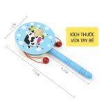 Đồ chơi Lục lạc Xúc xắc trống gỗ cho bé nhiều hình dễ thương - Image 2