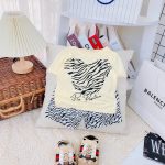 Bộ cộc ngắn Minky thun lạnh phối hình gấu thỏ lạ mắt size 80-120 cho bé - Image 6