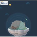 Mùng màn chụp gấp gọn Kiluta trong suốt (xanh và hồng) - Image 3
