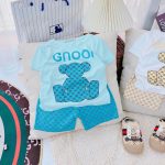 Bộ cộc ngắn Minky thun lạnh phối hình gấu thỏ lạ mắt size 80-120 cho bé - Image 4