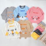 Bộ dài tay Minky vải thun gân hình thú size 80-120 cho bé