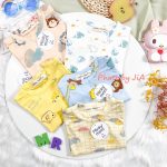 Bộ dài tay Minky vải thun lạnh họa tiết thú size nhỏ 80-120 size đại 130-150 cho bé