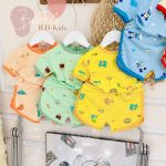 Bộ cộc tay Minky thun lạnh viền màu quần vạt bầu size nhỏ 80-120 size đại 130-150 cho bé - Image 2