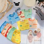 Bộ cộc tay Minky thun lạnh viền màu quần vạt bầu size nhỏ 80-120 size đại 130-150 cho bé - Image 4