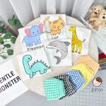 Bộ cộc Minky thun lạnh áo trắng in hình quần caro size nhỏ 80-120 cho bé - Image 5
