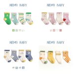 Set 4 đôi vớ / tất thu đông Nemo Baby phối màu ấm áp mang cho bé