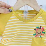 Minky bộ cộc áo sọc in thú túi ngực cho bé size nhí 80-120 - Image 2
