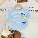 Minky bộ cộc áo sọc in thú túi ngực cho bé size nhí 80-120 - Image 6
