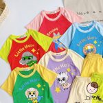 Minky bộ cộc áo in "little here" cho bé size nhí 80-120 - Image 5