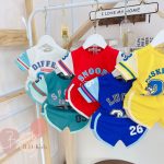 Bộ cộc Minky mẫu thể thao bóng rổ kool ngầu size 80-130 cho bé