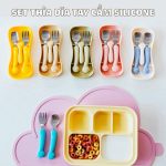 Set 2 thìa muỗng nĩa inox TGM nội địa Hàn cho bé tập ăn dặm có hộp đựng