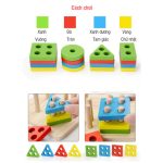 Đồ chơi giáo dục Đồ chơi gỗ thả hình khối 4 trụ cho bé khám phá - Image 4