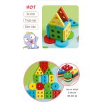 Đồ chơi giáo dục Đồ chơi gỗ thả hình khối 4 trụ cho bé khám phá - Image 5