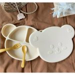 [Có nắp] Khay ăn dặm BAR-ROT hình gấu 5 ngăn bằng silicone có đế hít cho bé tập ăn dặm có hộp giấy - Image 6