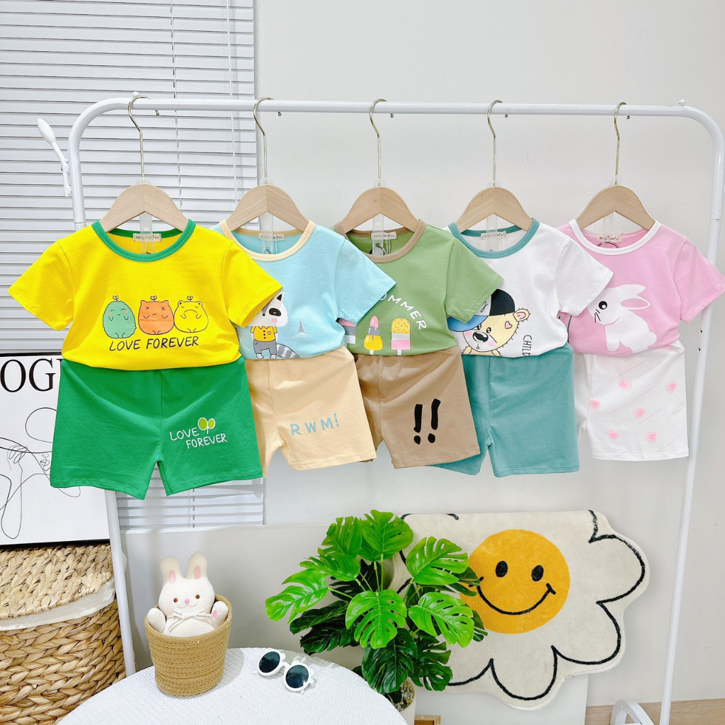 shopee-vn-11134207-7quk.jpg Bộ cộc Minky cotton 4 chiều vàng Love Forever size 90-120 cho bé - Image 1