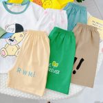 Bộ cộc Minky cotton 4 chiều vàng Love Forever size 90-120 cho bé - Image 5