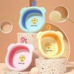 Chậu rửa mặt gấp gọn hình Hổ happy tiger sao vương miện cho bé có quai treo (nhiều mẫu)