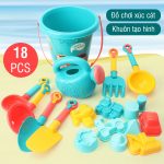 Đồ chơi xúc cát bằng nhựa bộ 18 chi tiết cho bé đi biển đi du lịch