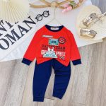Bộ dài Minky thun lạnh hình racing team size 80-120 cho bé - Image 4