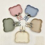 Đĩa Dĩa hình gấu silicone BAR-ROT có đế hít cho bé tập ăn dặm
