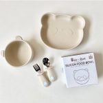 Đĩa Dĩa hình gấu silicone BAR-ROT có đế hít cho bé tập ăn dặm - Image 2