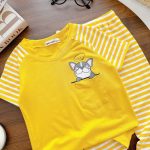 Bộ áo ngắn quần dài Minky raglan sọc phối túi ngực có thú size nhí 80-120 cho bé - Image 3