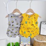 Bộ ba lỗ Minky cổ trụ in rơi có size 80-120 cho bé - Image 4