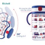 Bình ống hút uống nước AQ Richell 320ml cho bé (mẫu mới) - Image 3