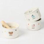 Bát chén sứ ăn dặm / Hũ trữ ăn dặm gốm sứ BAR-ROT in họa tiết kèm nắp cho bé Ceramic bowl mẫu HQ xinh - Image 2