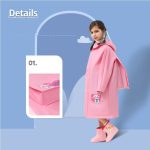 Áo mưa cho bé hình hươu cá sấu khủng long chất liệu Eva loại mỏng mềm không mùi có túi che balo (có ảnh thật) - Image 4