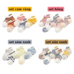 Set 5 đôi vớ / tất lưới bo bàn chân có đế chống trượt cho bé