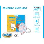 Khẩu trang y tế trẻ em kháng khuẩn 4 lớp Famapro VN95 Kids cho bé lớn 4-8 tuổi (set 10c) - Image 2
