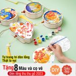 Đồ chơi Đèn lồng gỗ bé tự tô màu , bộ kit tự làm đèn lồng trung thu DIY bằng gỗ cho bé - Image 4