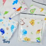 Khăn tắm sợi tre Fany màu trơn màu trắng in họa tiết 87x87cm (nhiều mẫu) cho bé - Image 4