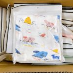Khăn tắm sợi tre Fany màu trơn màu trắng in họa tiết 87x87cm (nhiều mẫu) cho bé - Image 5