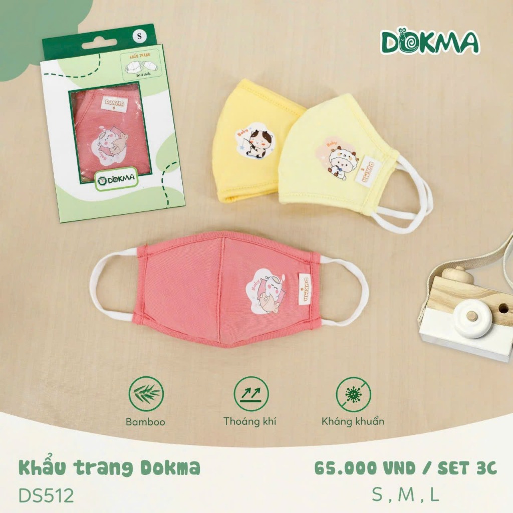 shopee-vn-11134207-7r98.jpg Khẩu trang vải Dokma cho bé (hộp set 3 cái) - Image 1