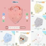 Yếm vải Dokma tam giác nhiều mẫu cho bé có cúc bấm