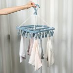 Móc chùm Giàn phơi 32 kẹp gấp gọn gấp đôi lại được treo phơi quần áo trẻ em - Image 2
