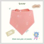 Yếm vải Judoby nhiều mẫu tam giác - cổ tròn có cúc bấm cho bé ăn dặm - Image 6