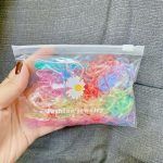 Túi zip mini đựng chun thun cột tóc 7 sắc cầu vồng cho bé gái - Image 2