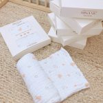 Khăn tắm xô 6 lớp Monona mẫu trắng in họa tiết vải mềm cho bé - Image 6