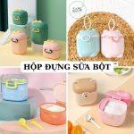 Hộp đựng sữa bột cho bé đi ra ngoài nhiều size nhiều mẫu có muỗng gạt sữa