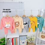 Bộ dài Minky hình thú có tai ống bo chất liệu thun lạnh 5 mẫu có size nhí 90-120 size đại 130-150 cho bé